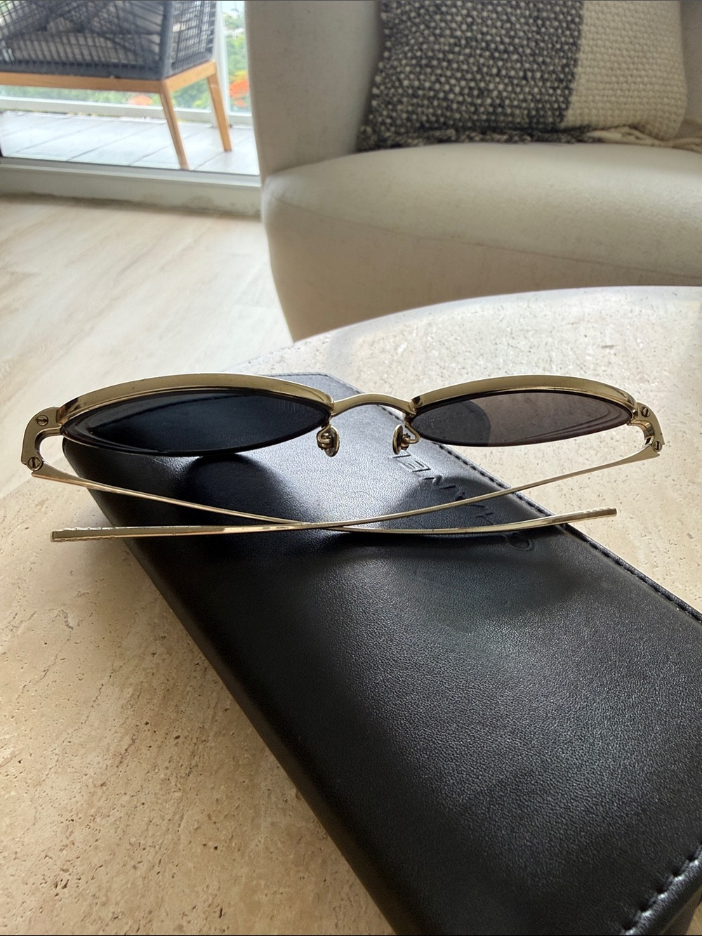 CHANEL Gold Cat Eye Sunglasses - Picture 5 of 12